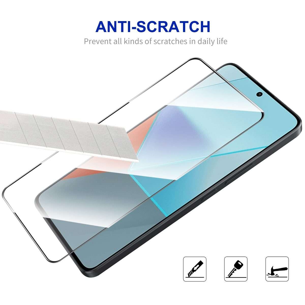 For Redmi Note 13 / Note 13 Pro 5pcs ENKAY Hat-Prince Full Glue High Aluminum-silicon Tempered Gla