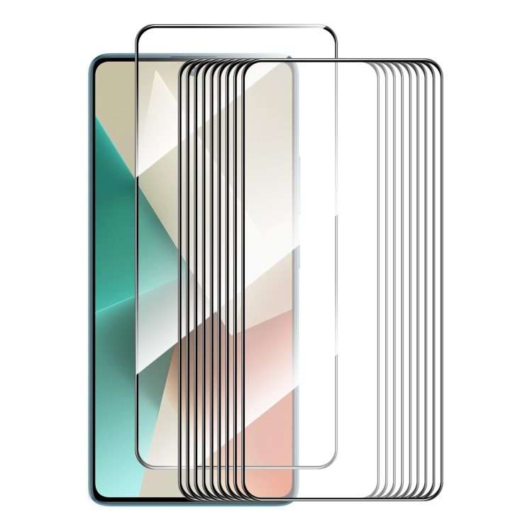 For Redmi Note 13 / Note 13 Pro 10pcs ENKAY Hat-Prince Full Glue High Aluminum-silicon Tempered Gl
