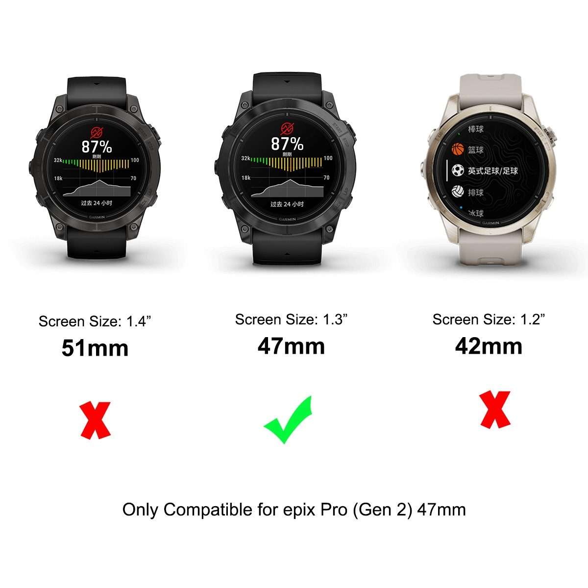 For Garmin Epix Pro Gen 2 47mm ENKAY 3D Full Coverage Soft PC Edge PMMA HD Screen Protector Film