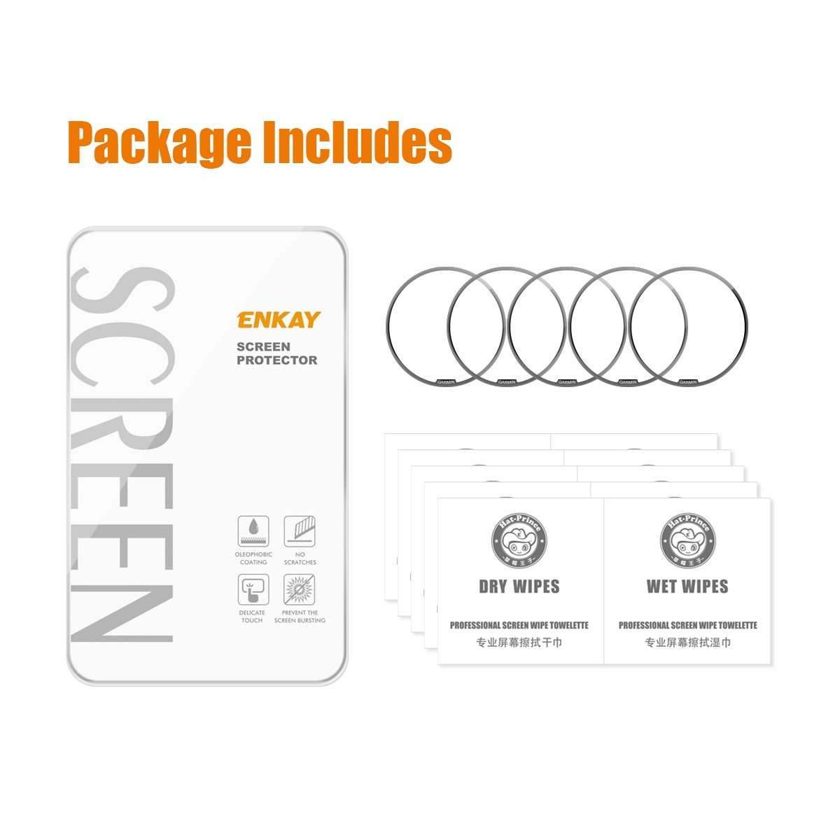 For Garmin Epix Pro Gen 2 47mm 5pcs ENKAY 3D Full Coverage Soft PC Edge PMMA HD Screen Protector F