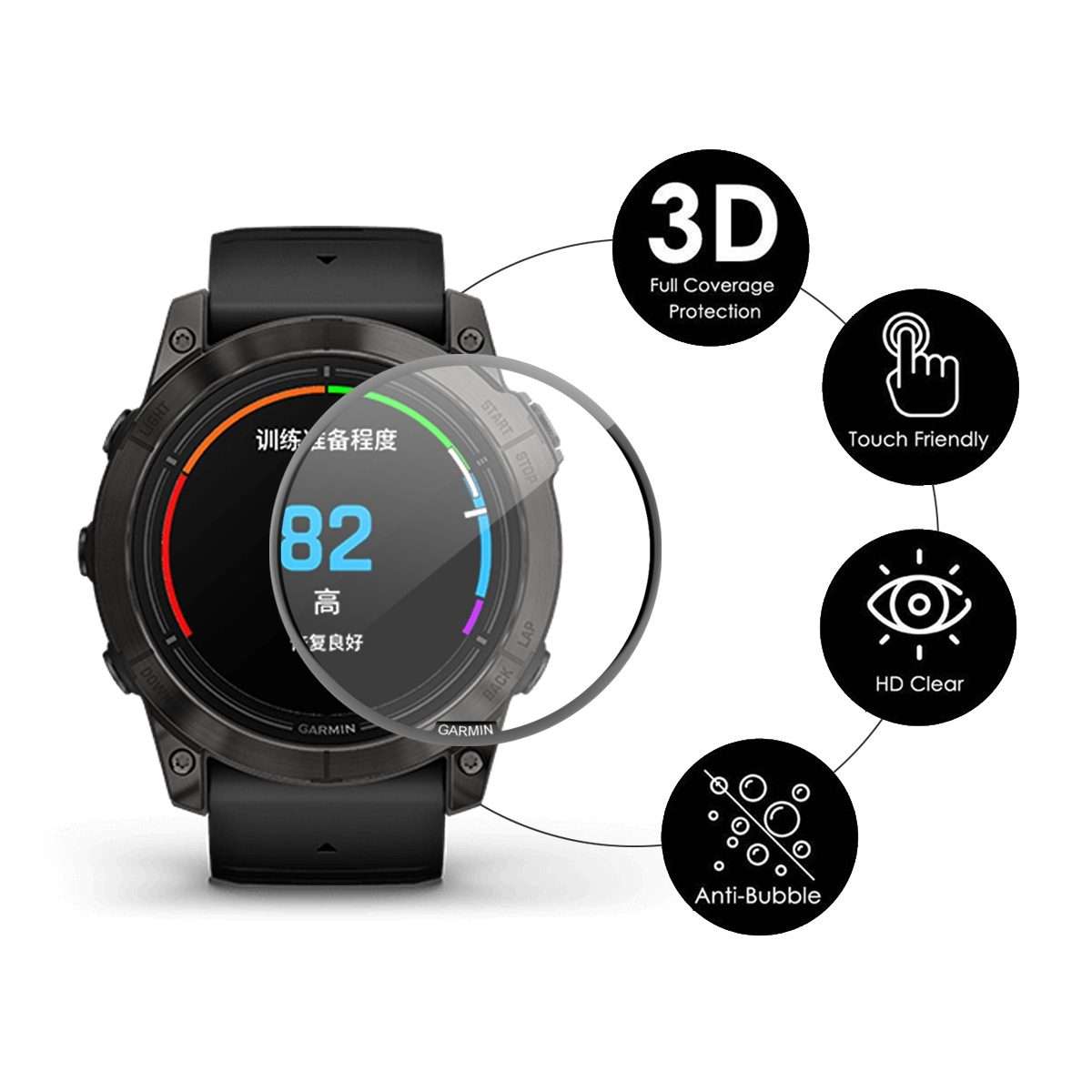 For Garmin Epix Pro Gen 2 47mm 10pcs ENKAY 3D Full Coverage Soft PC Edge PMMA HD Screen Protector
