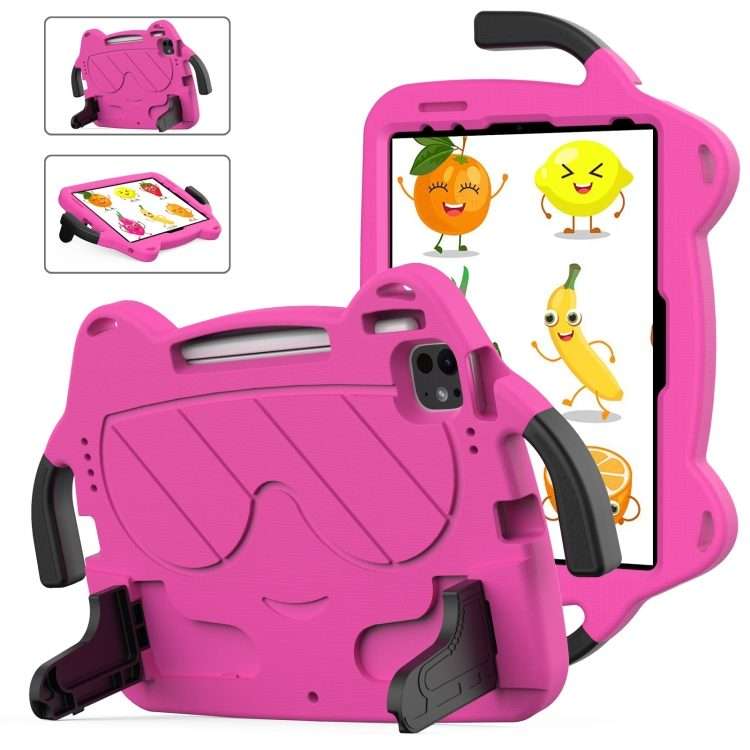For iPad Pro 11 2025 / 2024 Ice Baby EVA Shockproof Hard PC Tablet Case(RoseRed+Black)