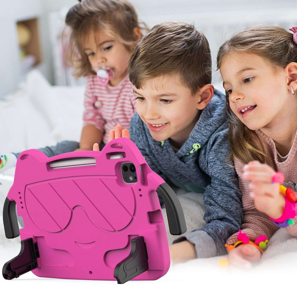 For iPad Pro 11 2025 / 2024 Ice Baby EVA Shockproof Hard PC Tablet Case(RoseRed+Black)