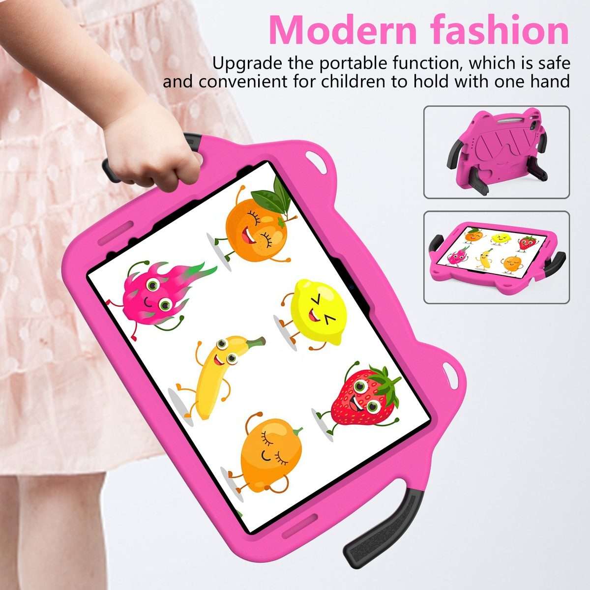 For iPad Pro 11 2025 / 2024 Ice Baby EVA Shockproof Hard PC Tablet Case(RoseRed+Black)