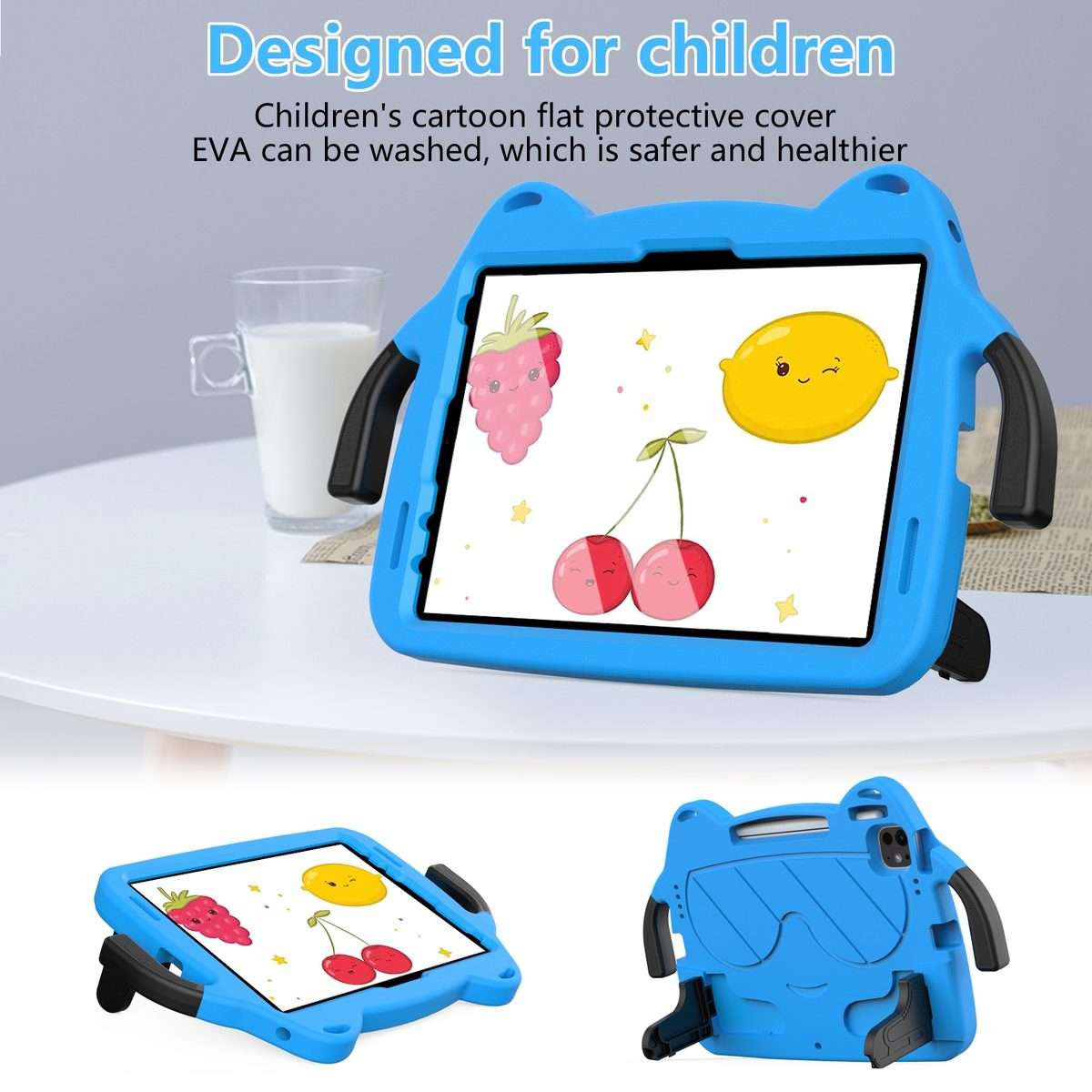 For iPad Pro 11 2025 / 2024 Ice Baby EVA Shockproof Hard PC Tablet Case(Sky Blue+Black)