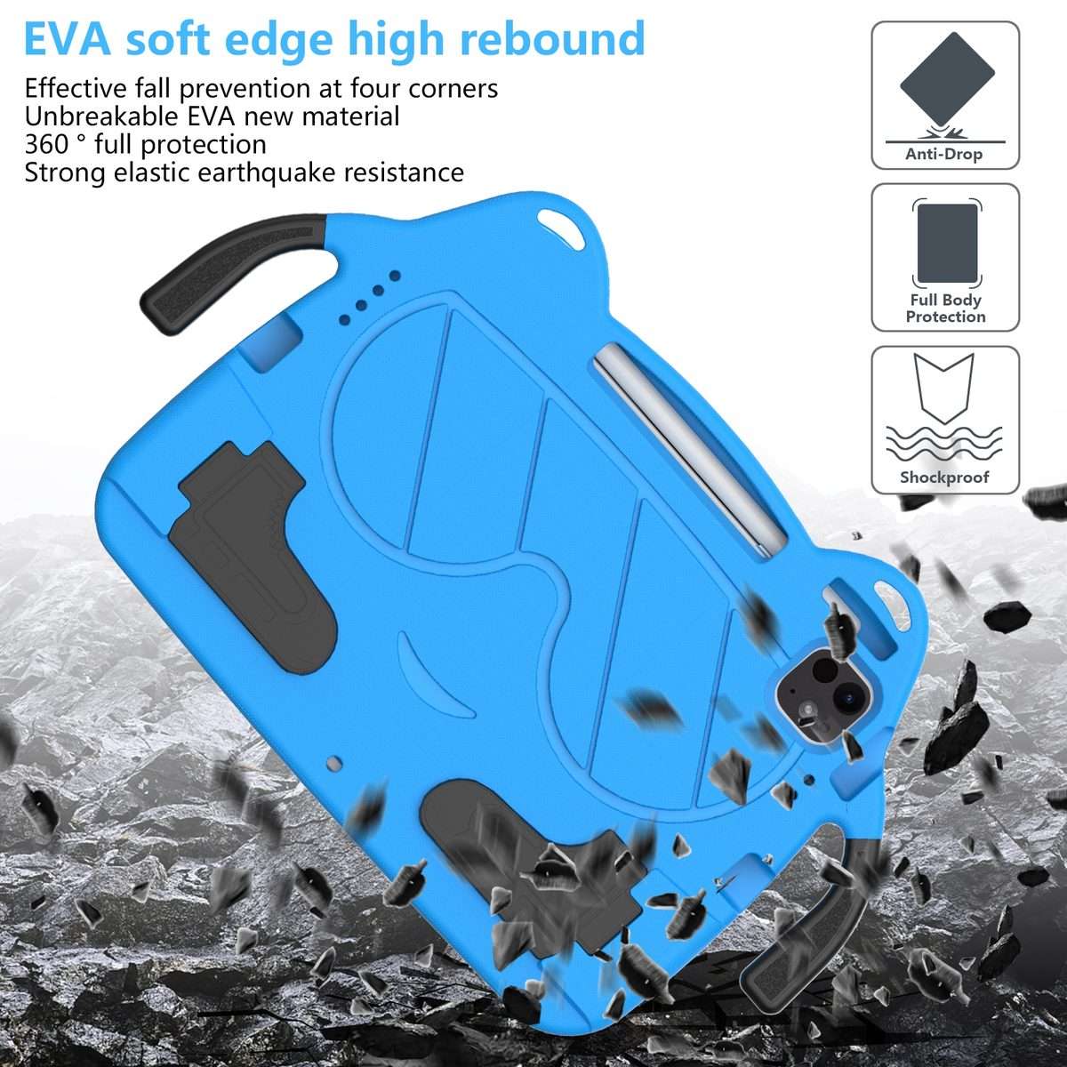 For iPad Pro 11 2025 / 2024 Ice Baby EVA Shockproof Hard PC Tablet Case(Sky Blue+Black)