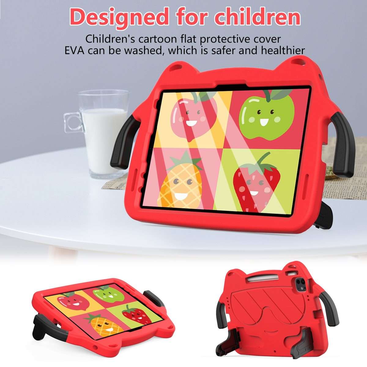 For iPad Pro 11 2025 / 2024 Ice Baby EVA Shockproof Hard PC Tablet Case(Red+Black)
