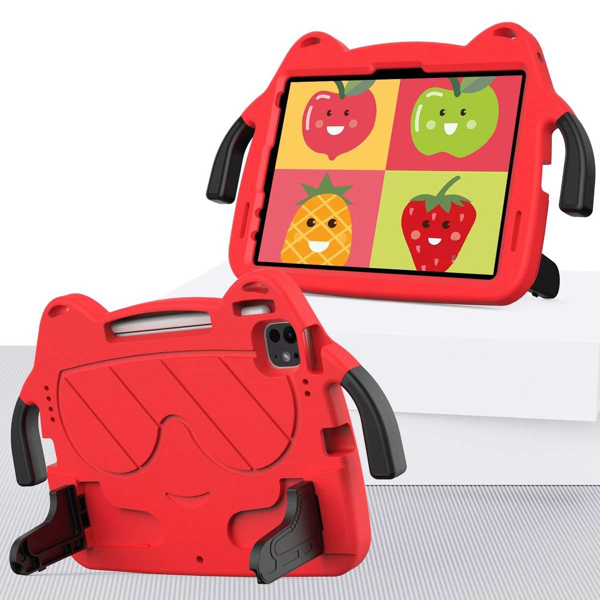 For iPad Pro 11 2025 / 2024 Ice Baby EVA Shockproof Hard PC Tablet Case(Red+Black)