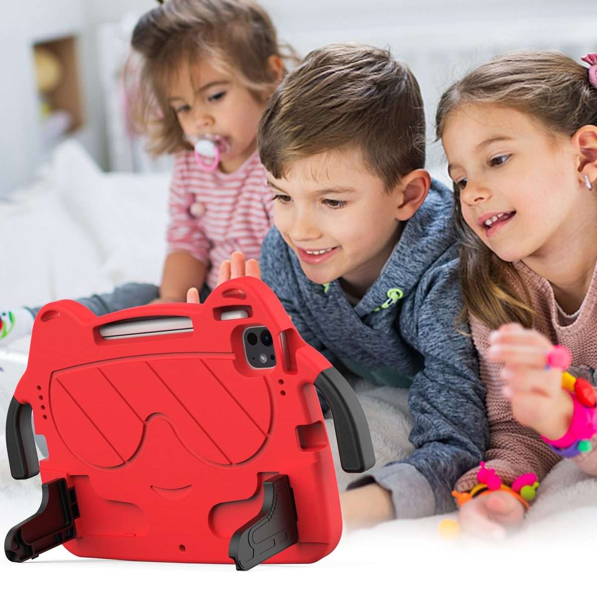 For iPad Pro 11 2025 / 2024 Ice Baby EVA Shockproof Hard PC Tablet Case(Red+Black)