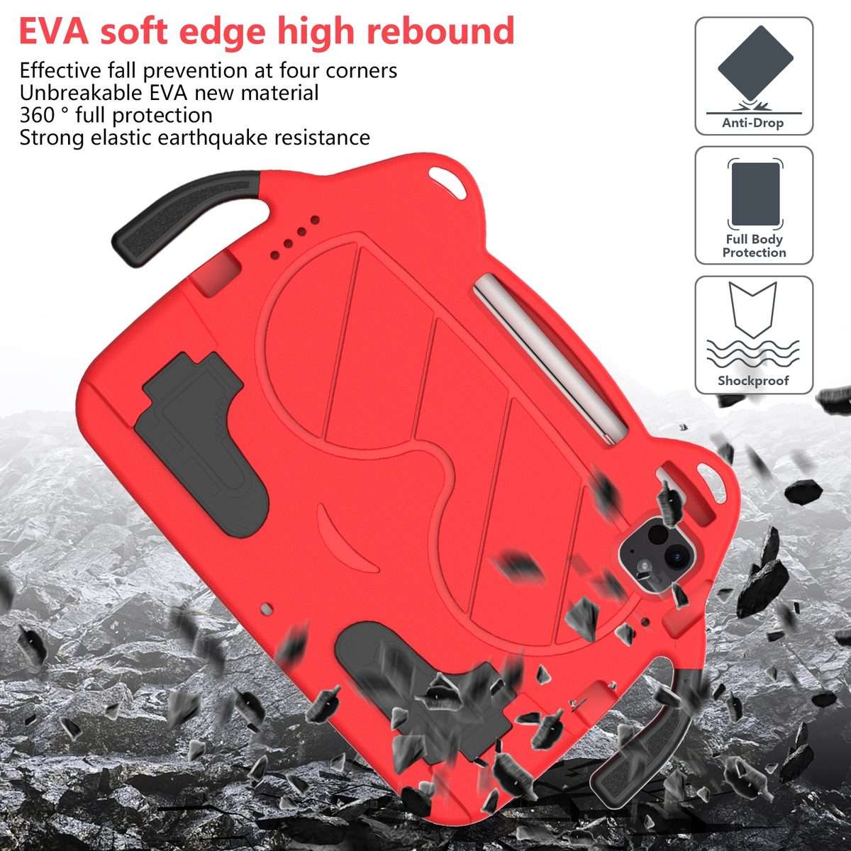For iPad Pro 11 2025 / 2024 Ice Baby EVA Shockproof Hard PC Tablet Case(Red+Black)