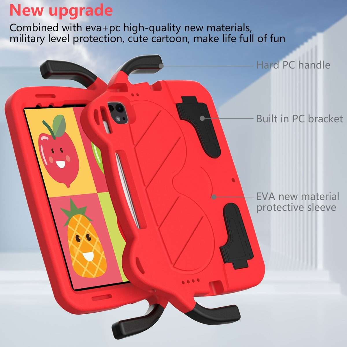 For iPad Pro 11 2025 / 2024 Ice Baby EVA Shockproof Hard PC Tablet Case(Red+Black)