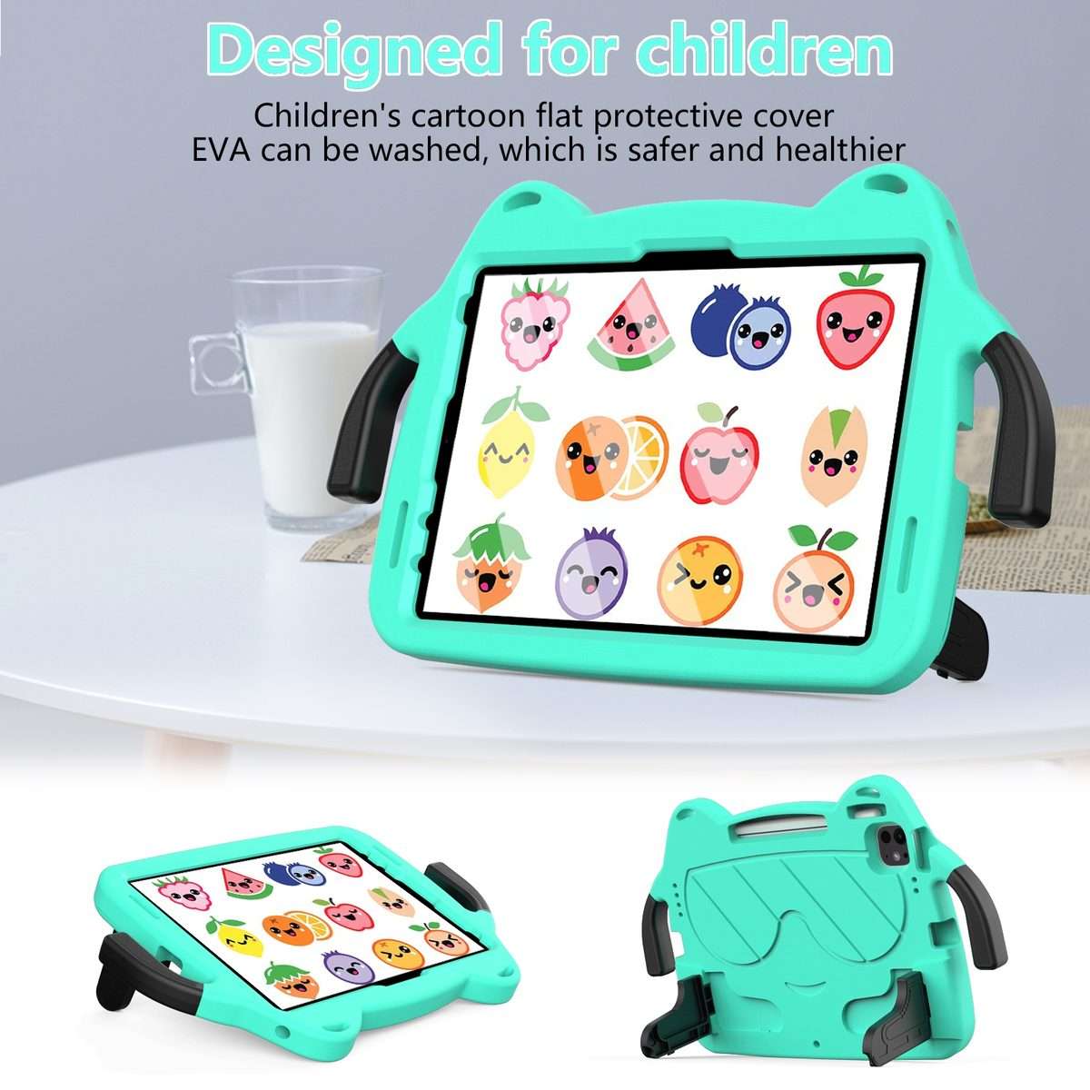 For iPad Pro 11 2025 / 2024 Ice Baby EVA Shockproof Hard PC Tablet Case(Mint Green+Black)