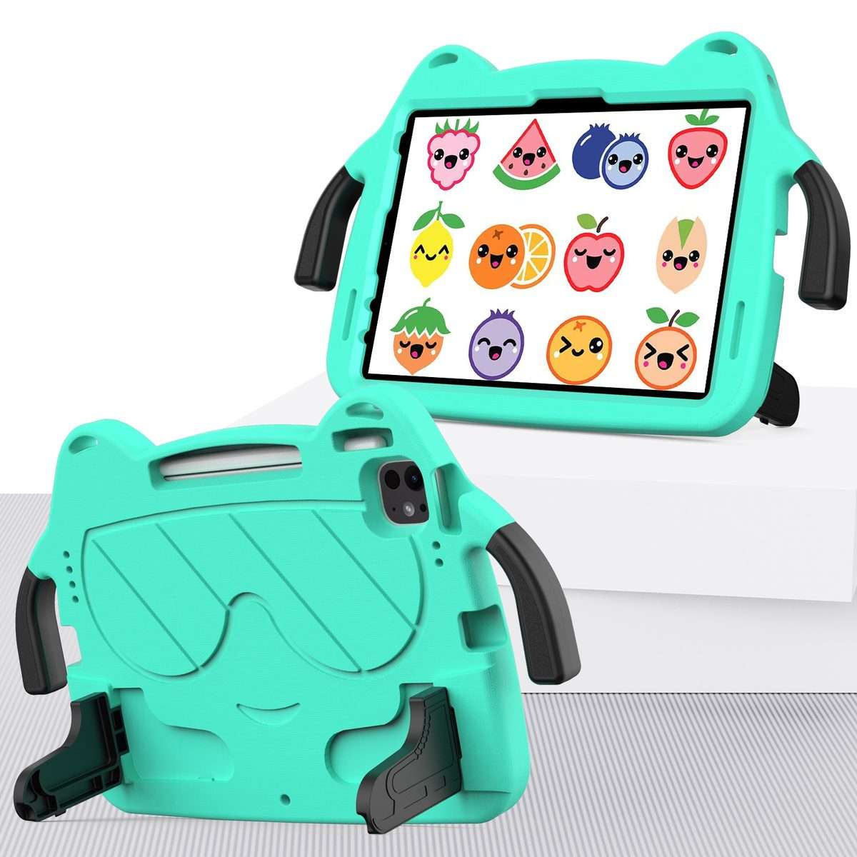 For iPad Pro 11 2025 / 2024 Ice Baby EVA Shockproof Hard PC Tablet Case(Mint Green+Black)