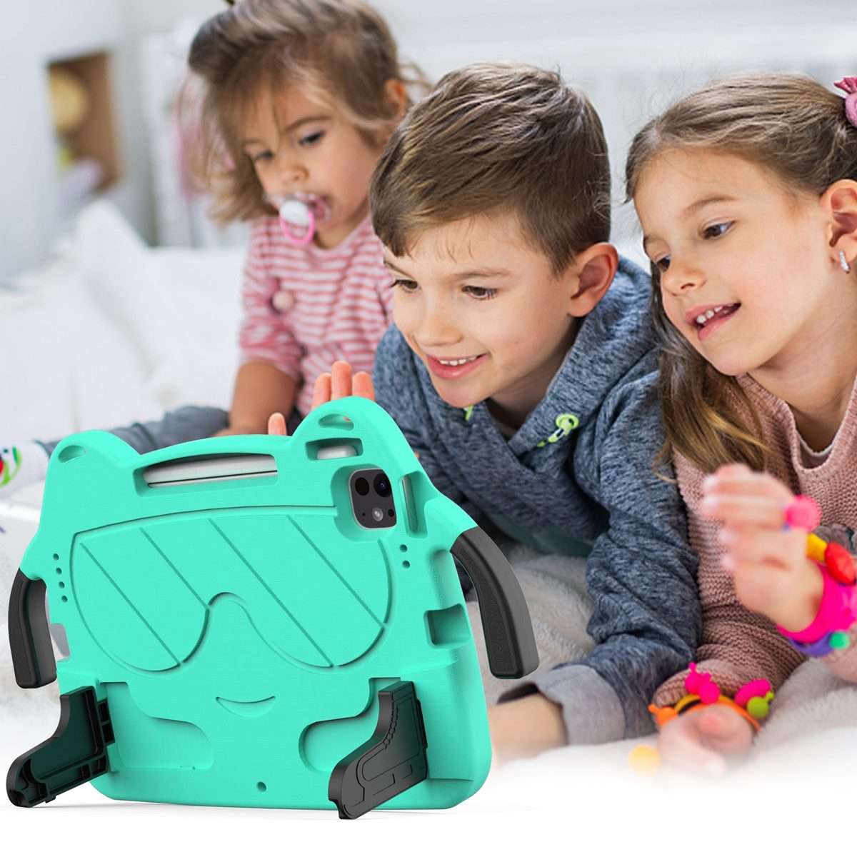 For iPad Pro 11 2025 / 2024 Ice Baby EVA Shockproof Hard PC Tablet Case(Mint Green+Black)