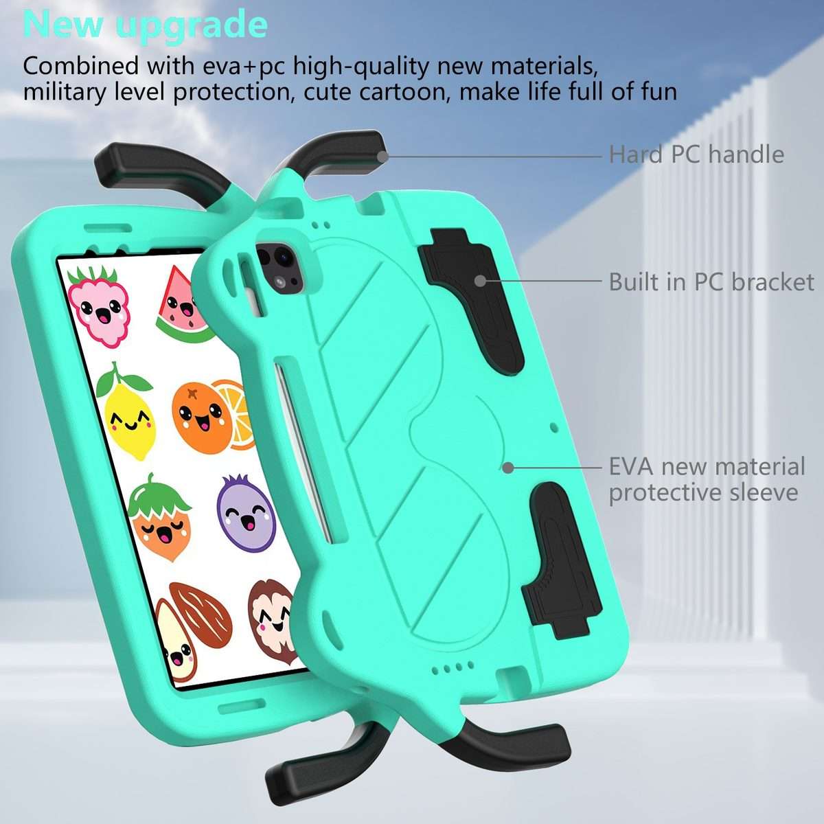 For iPad Pro 11 2025 / 2024 Ice Baby EVA Shockproof Hard PC Tablet Case(Mint Green+Black)