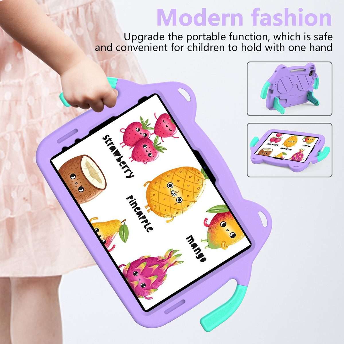 For iPad Pro 11 2025 / 2024 Ice Baby EVA Shockproof Hard PC Tablet Case(LightePurple+Mint Green)