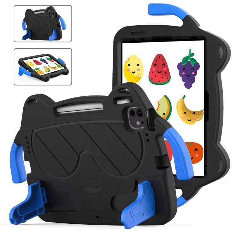 For iPad Pro 11 2025 / 2024 Ice Baby EVA Shockproof Hard PC Tablet Case(Black+Blue)