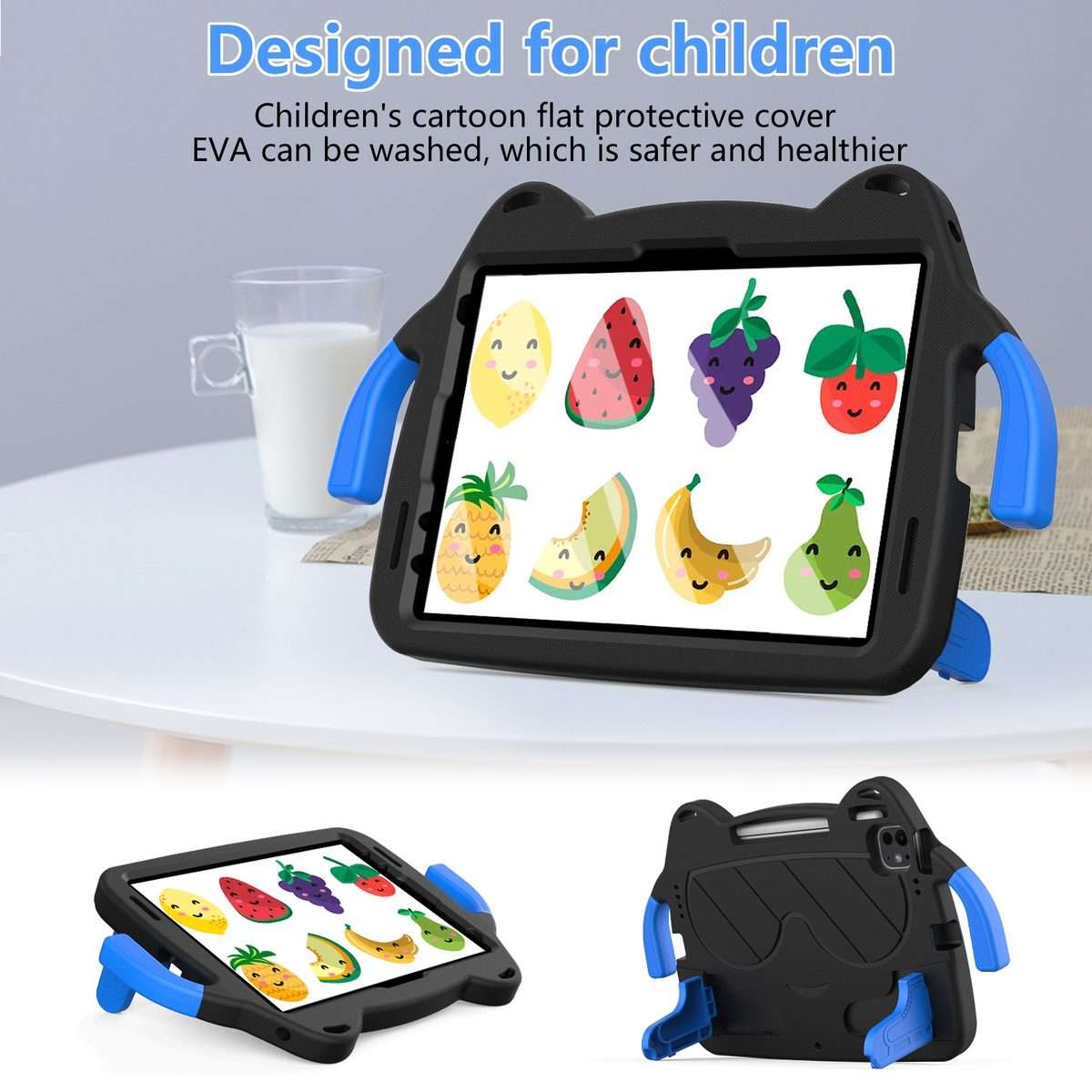 For iPad Pro 11 2025 / 2024 Ice Baby EVA Shockproof Hard PC Tablet Case(Black+Blue)