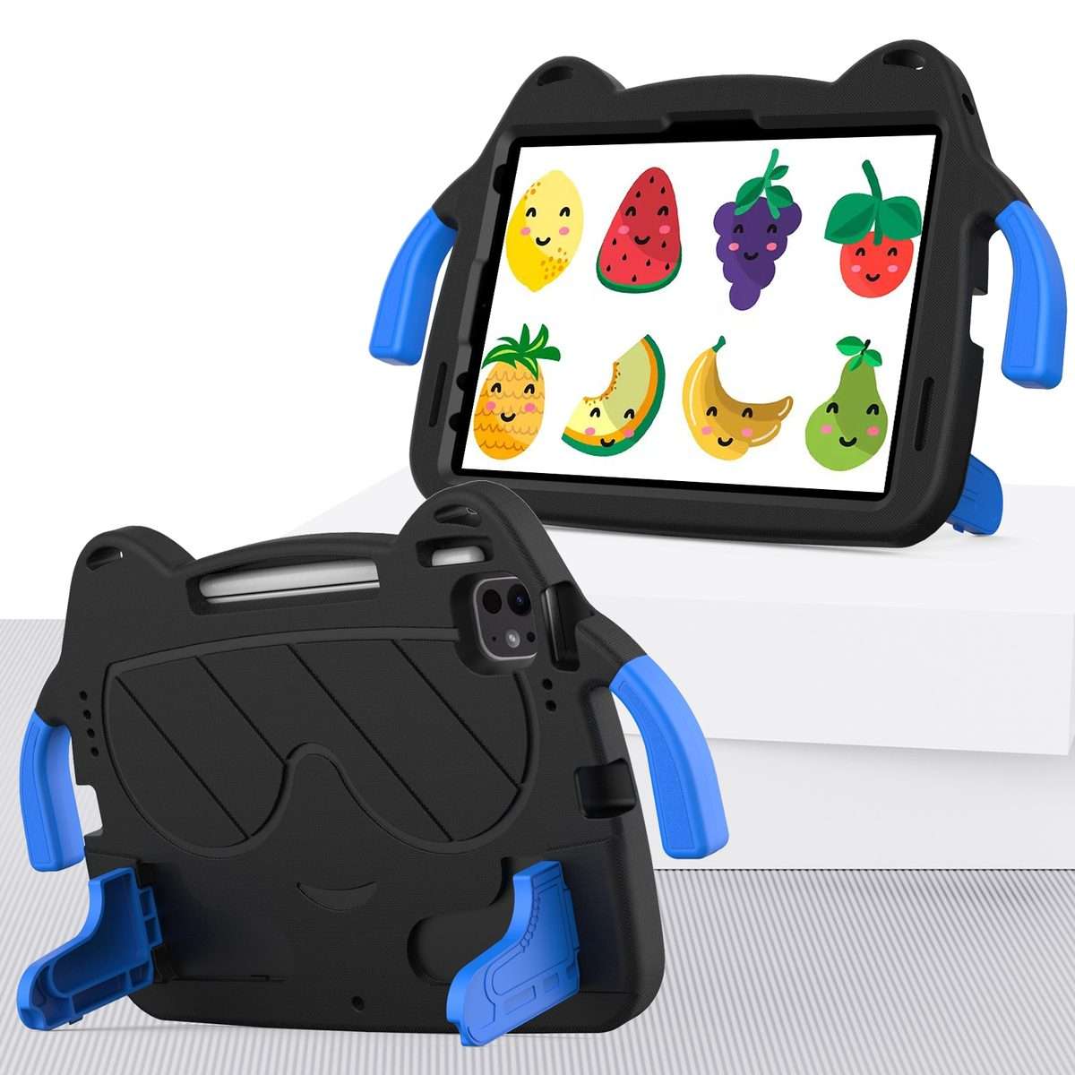 For iPad Pro 11 2025 / 2024 Ice Baby EVA Shockproof Hard PC Tablet Case(Black+Blue)
