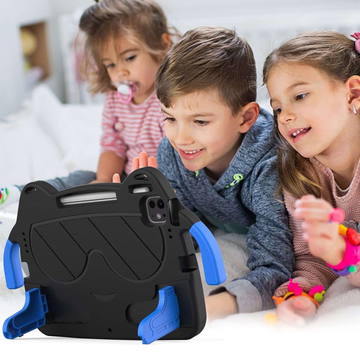 For iPad Pro 11 2025 / 2024 Ice Baby EVA Shockproof Hard PC Tablet Case(Black+Blue)