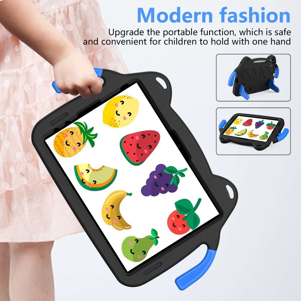 For iPad Pro 11 2025 / 2024 Ice Baby EVA Shockproof Hard PC Tablet Case(Black+Blue)