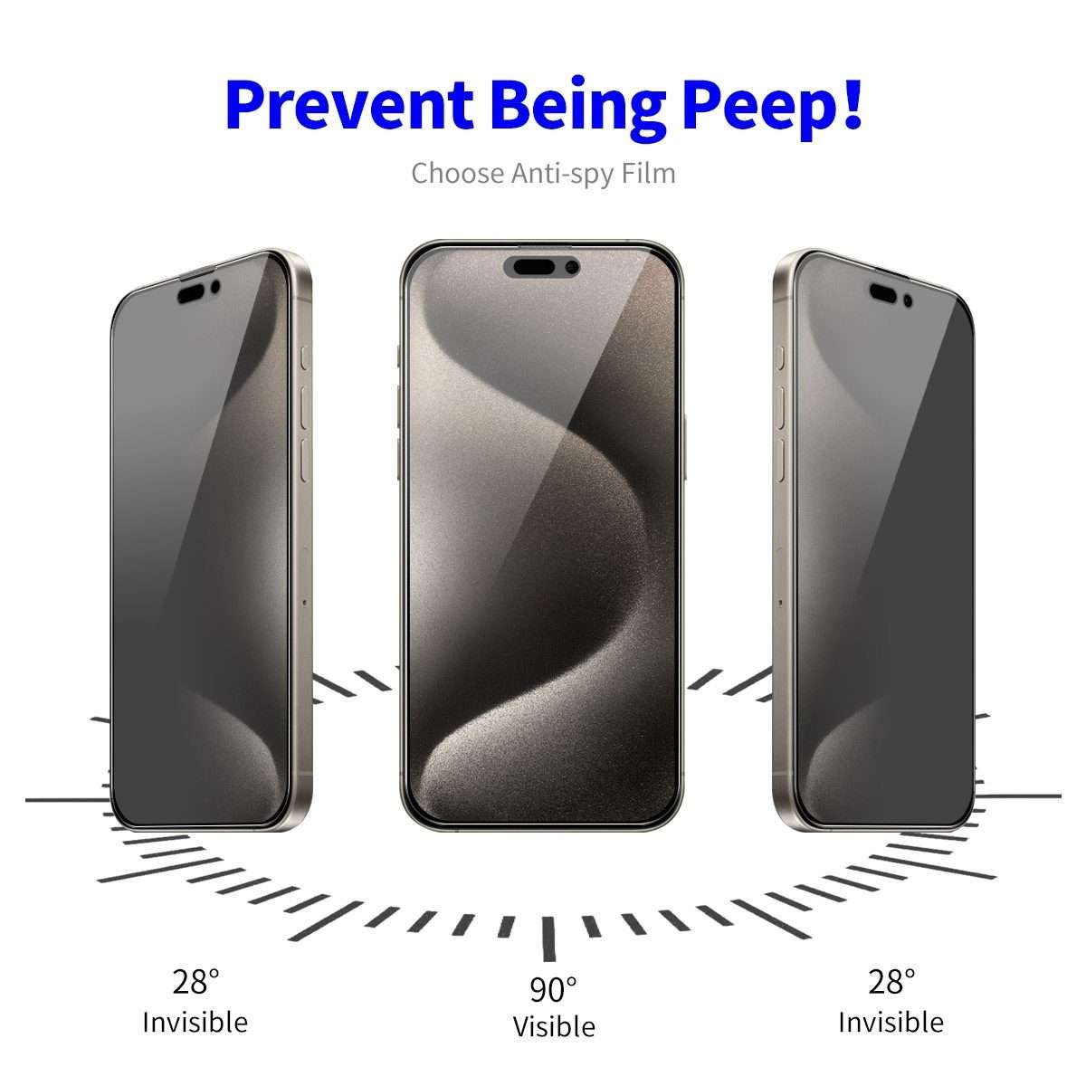For iPhone 16 Pro Max 2pcs ENKAY Hat-Prince 28 Anti-peeping Tempered Glass Protector Full Screen