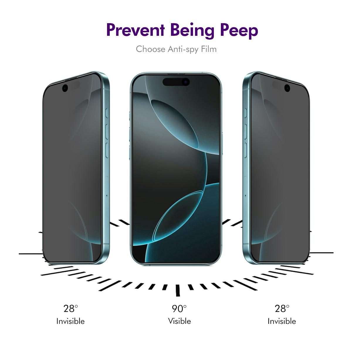 For iPhone 17 Pro Max 2pcs ENKAY Hat-Prince 28 Anti-peeping Tempered Glass Protector Full Screen