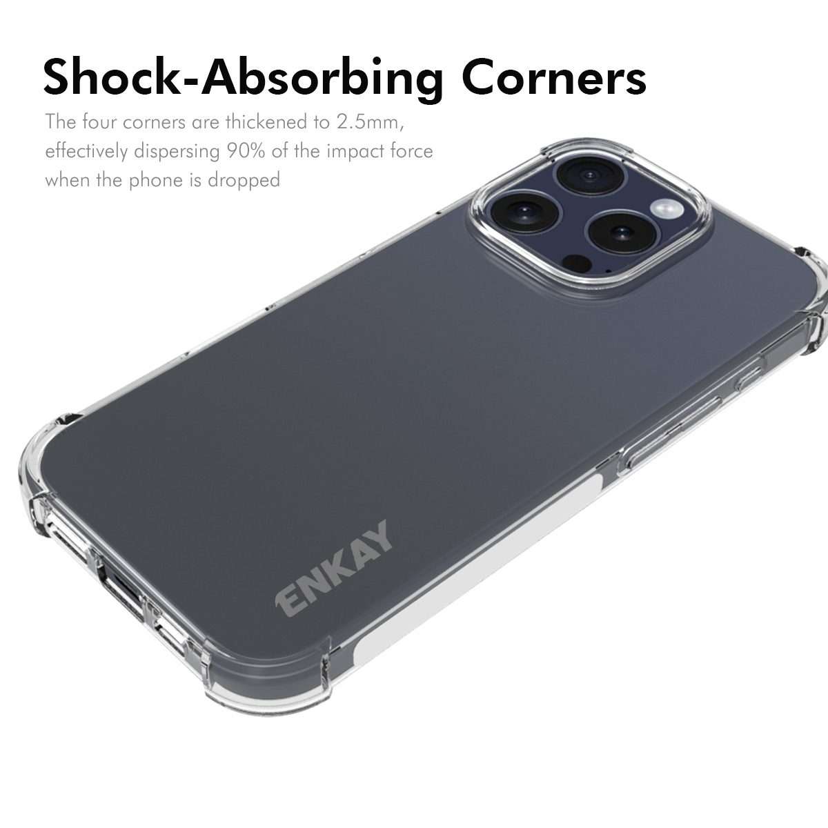 For iPhone 16 Pro ENKAY Hat-Prince Transparent TPU Shockproof Phone Case