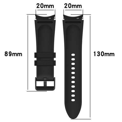 For Samsung Galaxy Watch 6 Classic Silicone Leather Black Buckle Watch Band(Black)