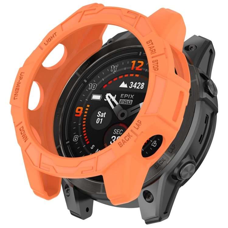 For Garmin Epix Pro / Epix Pro Gen 2 42mm / Fenix 7S / 7S Pro Armored TPU Half Wrappe ... (Orange)