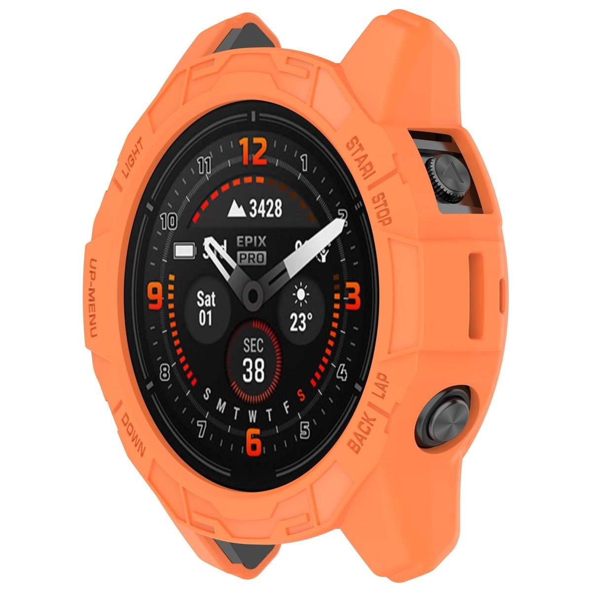 For Garmin Epix Pro / Epix Pro Gen 2 42mm / Fenix 7S / 7S Pro Armored TPU Half Wrappe ... (Orange)