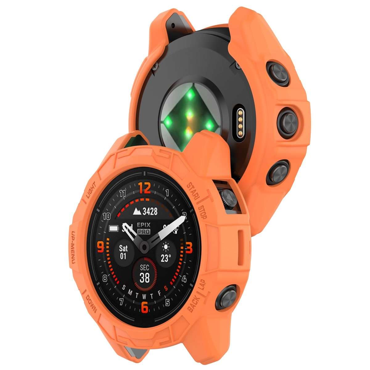 For Garmin Epix Pro / Epix Pro Gen 2 42mm / Fenix 7S / 7S Pro Armored TPU Half Wrappe ... (Orange)