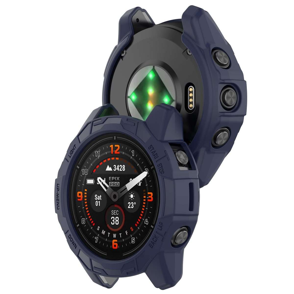 For Garmin Epix Pro / Epix Pro Gen 2 42mm / Fenix 7S / 7S Pro Armored TPU Half Wrapped ... (Blue)