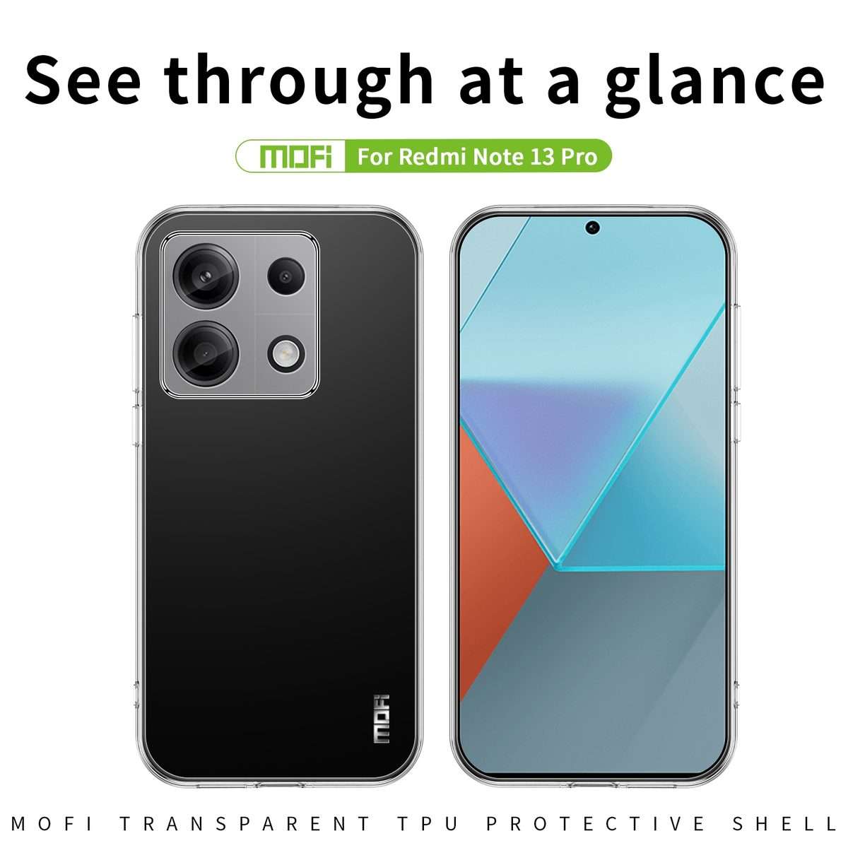 For Xiaomi Redmi Note 13 Pro 5G MOFI Ming Series Ultra-thin TPU Phone Case(Transparent)