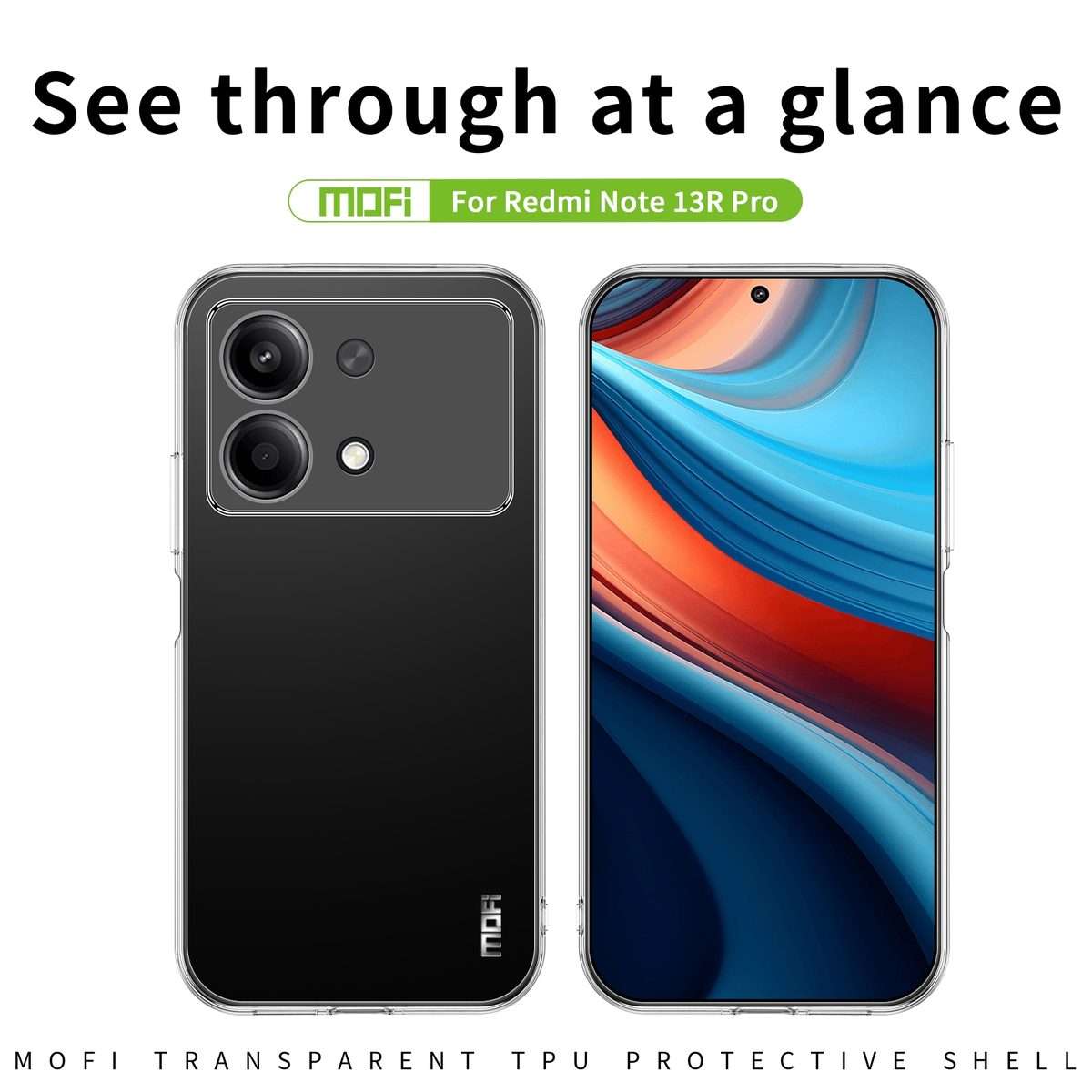 For Xiaomi Redmi Note 13R Pro MOFI Ming Series Ultra-thin TPU Phone Case(Transparent)