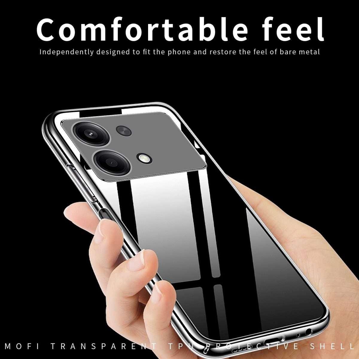 For Xiaomi Redmi Note 13R Pro MOFI Ming Series Ultra-thin TPU Phone Case(Transparent)