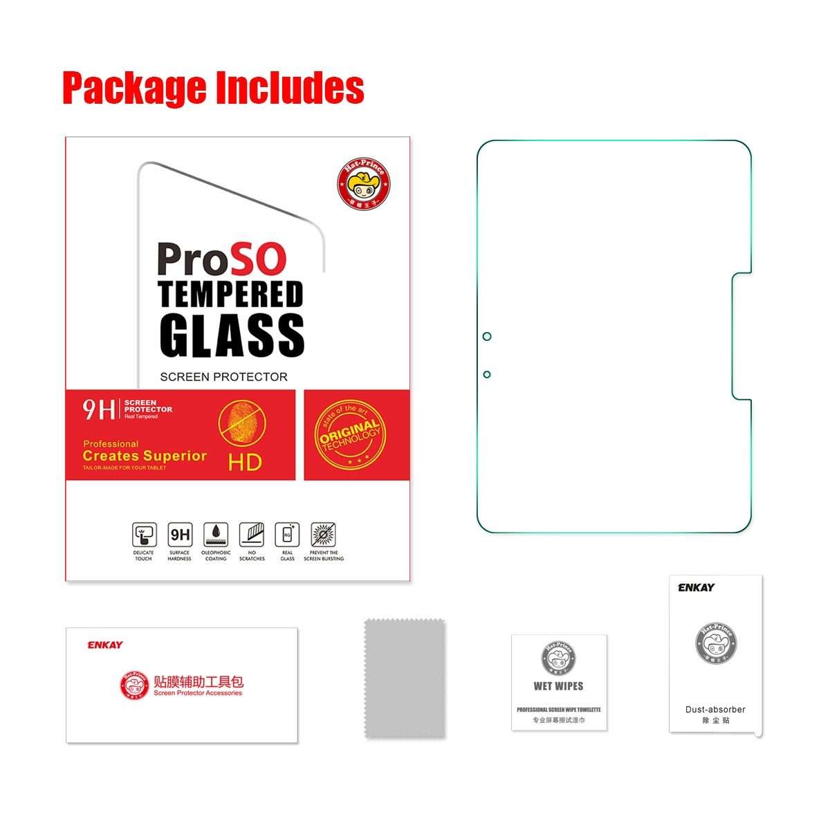 For Samsung Galaxy Tab Active4 Pro ENKAY Hat-Prince 0.33mm Explosion-proof Tempered Glass Film