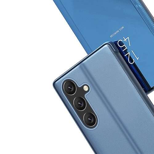 For Samsung Galaxy A35 Plated Mirror Horizontal Flip Leather Phone Case with Holder(Purple)