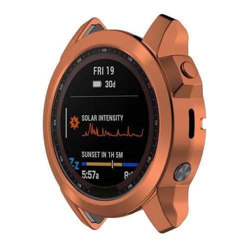 For Garmin Fenix 7S Pro Half Package Electroplated TPU Watch Protective Case(Gold)