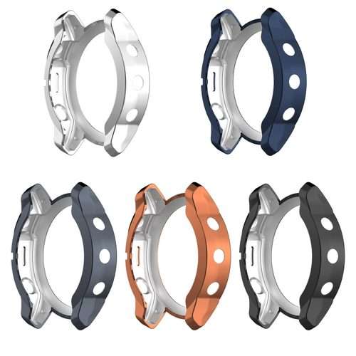For Garmin Fenix 7S Pro Half Package Electroplated TPU Watch Protective Case(Gold)