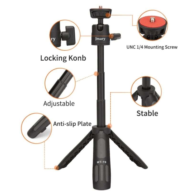 JMARY MT19 Desktop Stand Portable Mini Selfie Stick Camera Mobile Phone Holder Tripod
