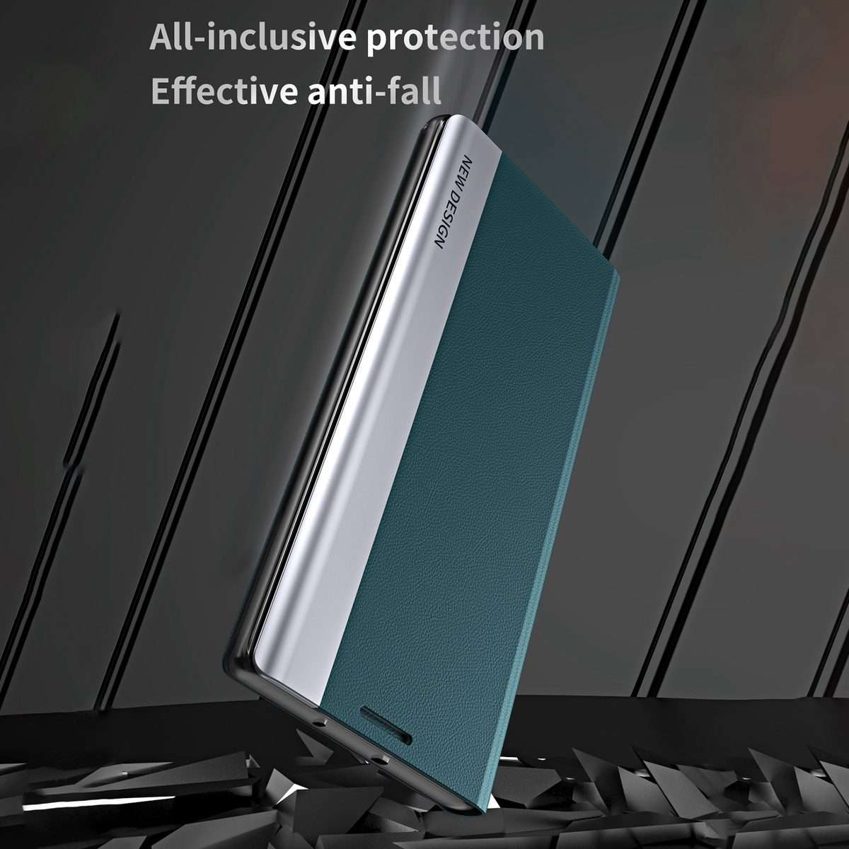 For Xiaomi 14 Pro Side Electroplated Adsorption Leather Phone Case(Silver)