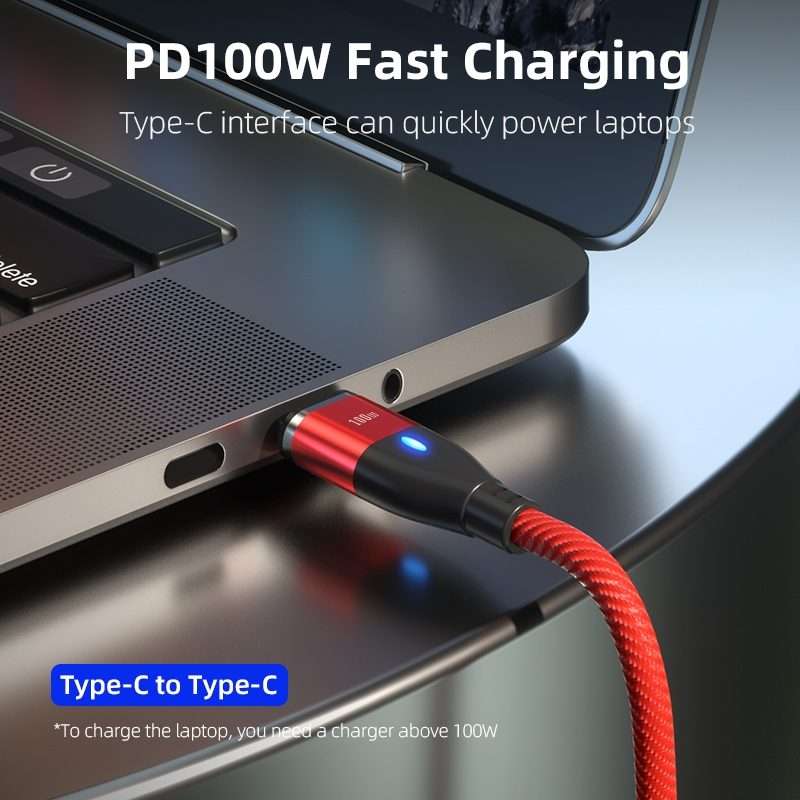 ENKAY 6-in-1 PD100W USB-A / Type-C to Type-C / 8 Pin / Micro USB Magnetic Fast Charging ... (Red)
