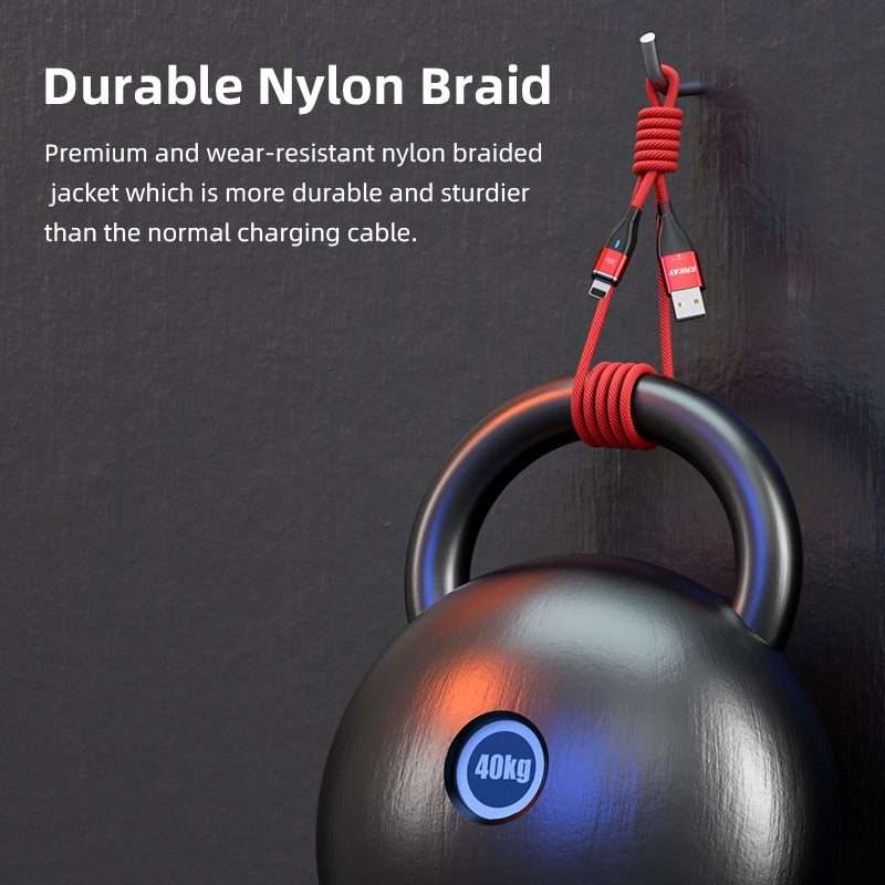 ENKAY 6-in-1 PD100W USB-A / Type-C to Type-C / 8 Pin / Micro USB Magnetic Fast Charging ... (Red)