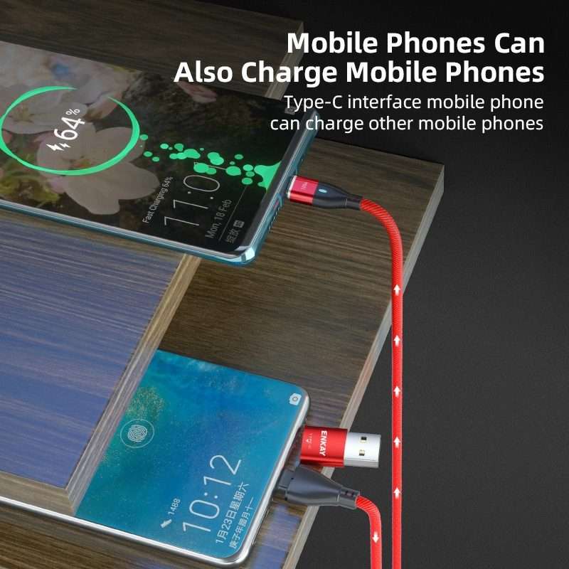 ENKAY 6-in-1 PD100W USB-A / Type-C to Type-C / 8 Pin / Micro USB Magnetic Fast Charging ... (Red)