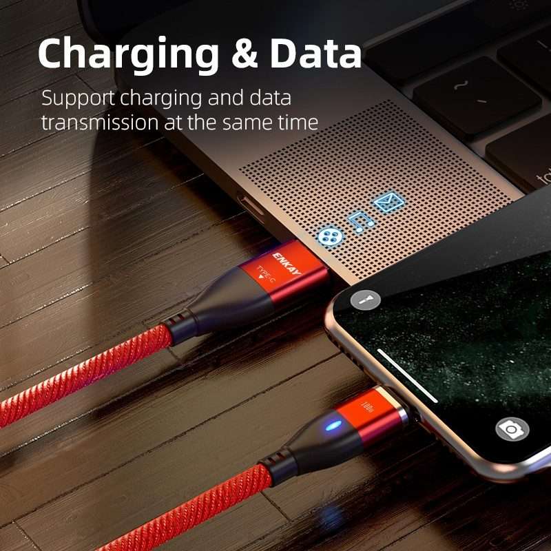 ENKAY 6-in-1 PD100W USB-A / Type-C to Type-C / 8 Pin / Micro USB Magnetic Fast Chargi ... (Purple)