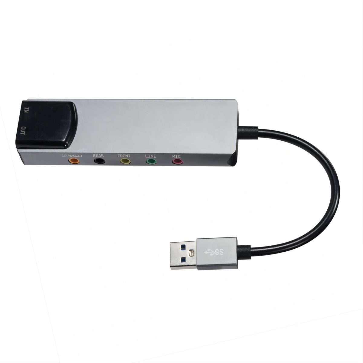 HY-601 6 in 1 USB Multi-Functional Sound Card USB + Audio 3.5 + 7.1CH / OPTICAL(Grey)