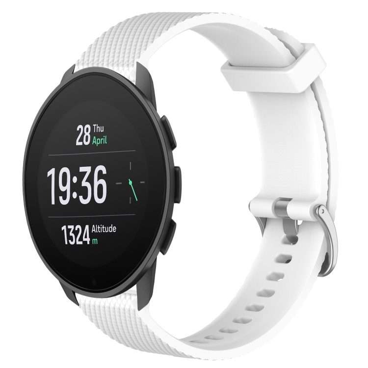 For Suunto 9 Peak Pro 22mm Diamond Textured Silicone Watch Band(White)