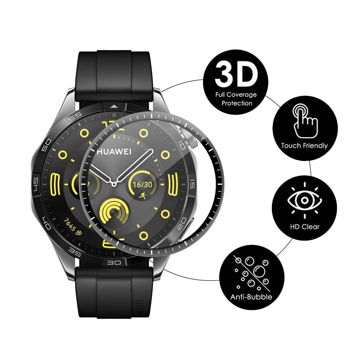 For Huawei Watch GT 5 46mm 5pcs ENKAY 3D Full Coverage Soft PC Edge PMMA HD Screen Film