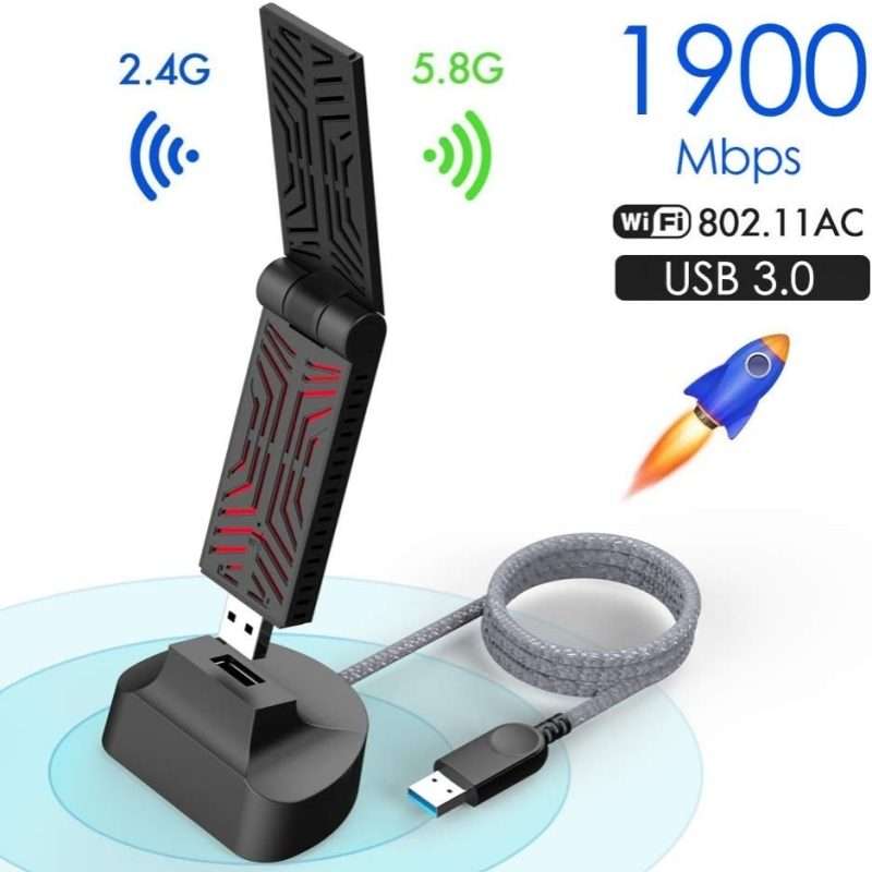 WAVLINK WN690A5D For PC AC1900M USB 3.0 Network Card 2.4GHz 5GHz Dual Band Wireless Adapter